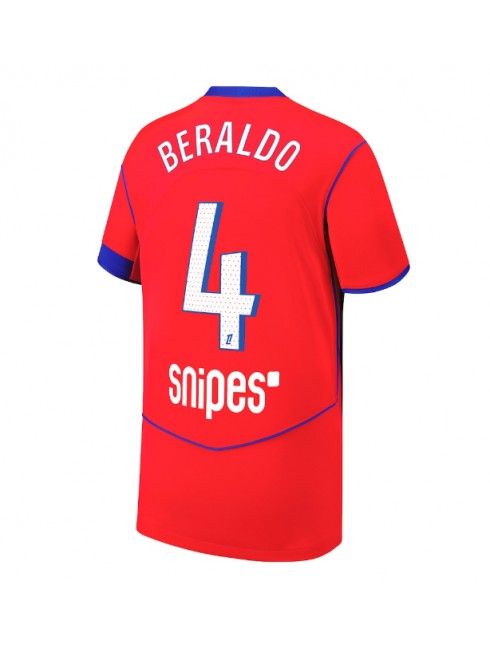 Moški Nogometna dresi replika Paris Saint-Germain Lucas Beraldo #4 Tretji 2025-26 Kratek rokav Moški Nogometna dresi replika Paris Saint-Germain Lucas Beraldo #4 Tretji 2025-26 Kratek rokav